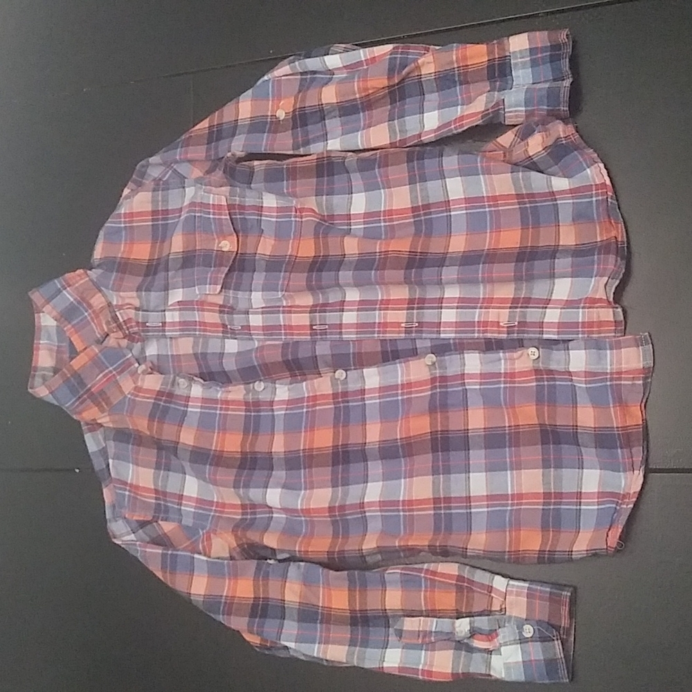 Old Navy Blue & Yellow Button Up Kids XL